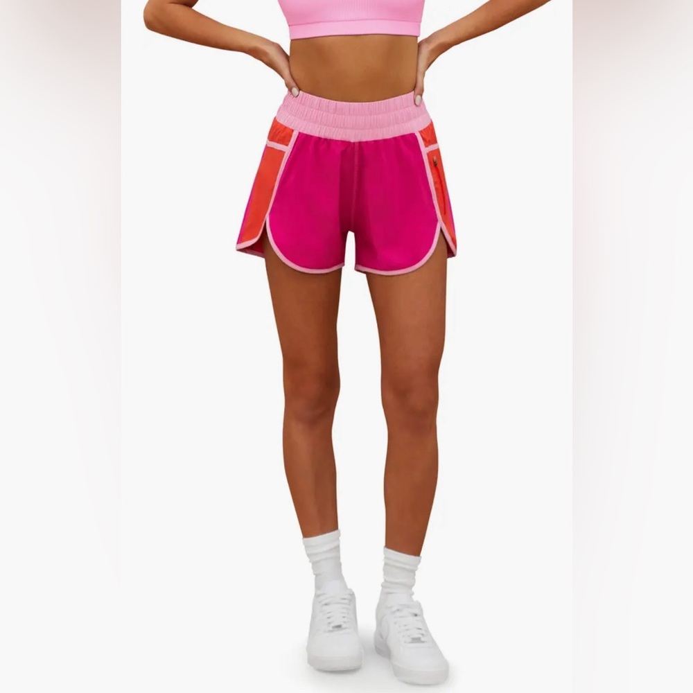 Beach Riot - Cliff Colorblock Shorts (Light & Dark Pink/Orange)    Large.    NWT